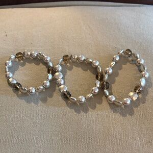Beautiful Pearl and Brown Beaded Bracelet Set